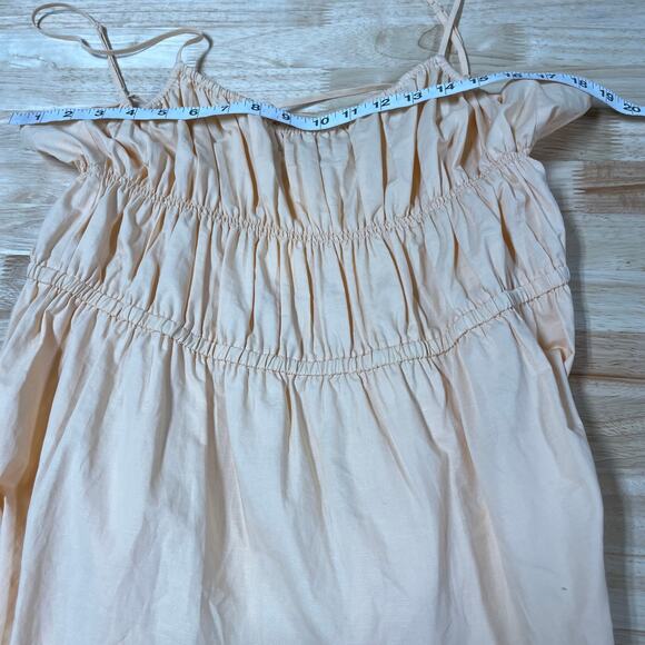 Vince NWT Ruched Tie-Back Camisole Dress Size XL Peach Scoop Neck Elastic Waist - Picture 9 of 11